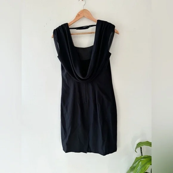 Vintage - Emblem- Cowl Back - Knee Length Dress - Black - Size Medium - Picture 3 of 9